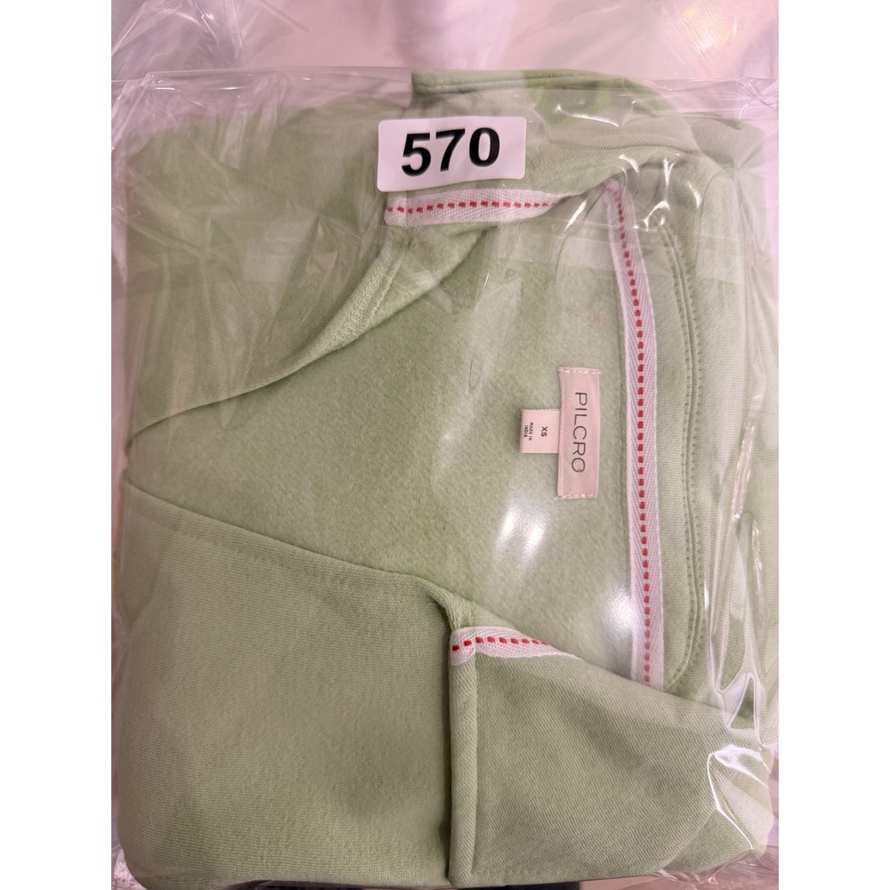 Pilcro Anthropologie Johnny Collar Pullover Sweatshirt‎ XS Light Green Womens - Picture 11 of 11